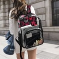 thumbnail image 6 of PVC Transparent Backpacks Clear Backpack for Travel and Outings Black and Red Leopard Print, 6 of 7