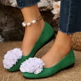 thumbnail image 2 of Xucatan Women's Floral Applique Loafers, Embroidered Flower Round Toe Flat Shoes with Quilted Insole, Soft Sole Casual Slip On Footwear, Versatile Dressy Design for Spring Summer Daily Gift, 2 of 9