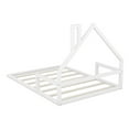 thumbnail image 4 of Bellemave Full Size Wood Floor Bed with House-shaped Headboard,Full Bed Frame for Kids,Montessori Floor Bed with Rails for Girls Boys (Full,White), 4 of 10