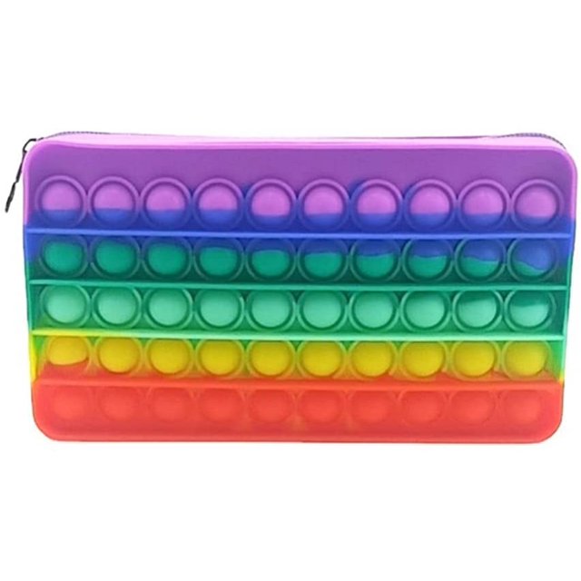 Fidget Pencil Case, Pop It Bubble Pencil Case Fidget para la escuela, Simple Sensory Silicone Bubble, Bubble Fidget Papelería Bolsa de almacenamiento Descompresión para niños Adepaton WMCH-398