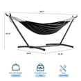 thumbnail image 5 of 2 Person Double Hammock with Heavy Duty Steel Stand - 450lbs Capacity Cotton Bed - Portable & Space-Saving - Indoor Outdoor Patio Camping Garden - Includes Carry Bag - White Agate, 5 of 7