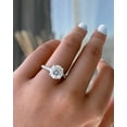 thumbnail image 2 of ESTE ORIGIN 2.50Ct Round Moissanite Cathedral Engagement Ring – Triple Pavé Band, Hidden Halo in 10K White Gold for Women, 2 of 7