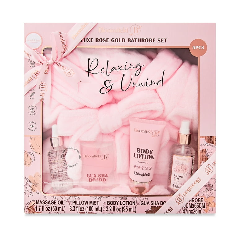 Merfish United 5-Piece Deluxe Rose Gold Bath Robe Set for Adults (New)