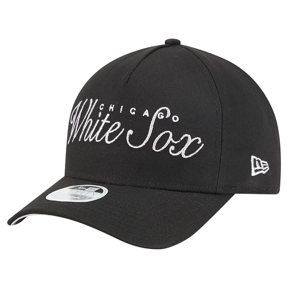 Women's New Era Black Chicago White Sox Metallic A-Frame 9FORTY Adjustable Hat