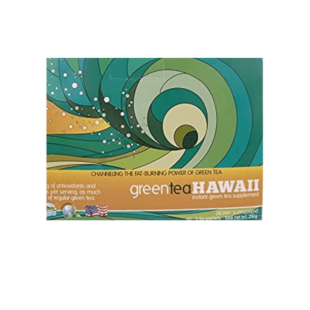 Green Tea Hawaii (Original) Natural Tea Powder with Noni, 60 Packets