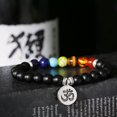 thumbnail image 3 of EOEMY 8mm 7 Chakra Men'S Hematite Natural Stone Lion Buddha Beaded Charm Bracelet Gift-523-1-A, 3 of 3