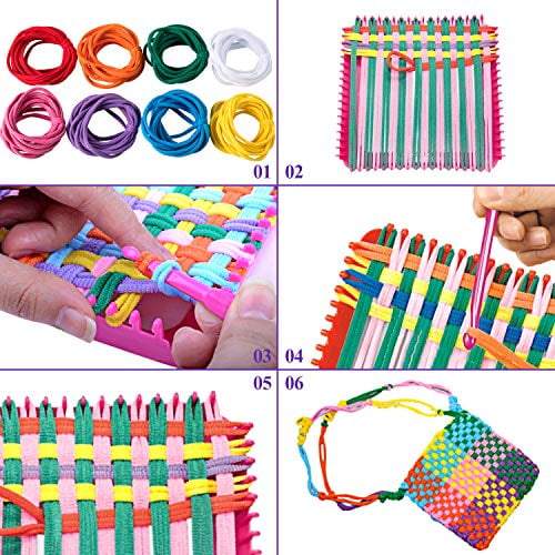 Eeoyu Loom Potholder Loops Weaving Loom Loops with 12 Colors for Kids DIY Crafts Supplies 192 