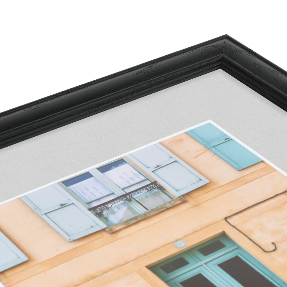 ArtToFrames 22x28 Matted Picture Frame with 18x24 Single Mat Photo Opening Framed in 1.25 Black Stain on Solid Red Oak and 2 Candlewick Mat (FWM-4083-22x28)