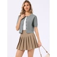 thumbnail image 4 of DARING DIVA Women's Short Sleeve Knit Button Down Lightweight Cardigan XS Grey, 4 of 6
