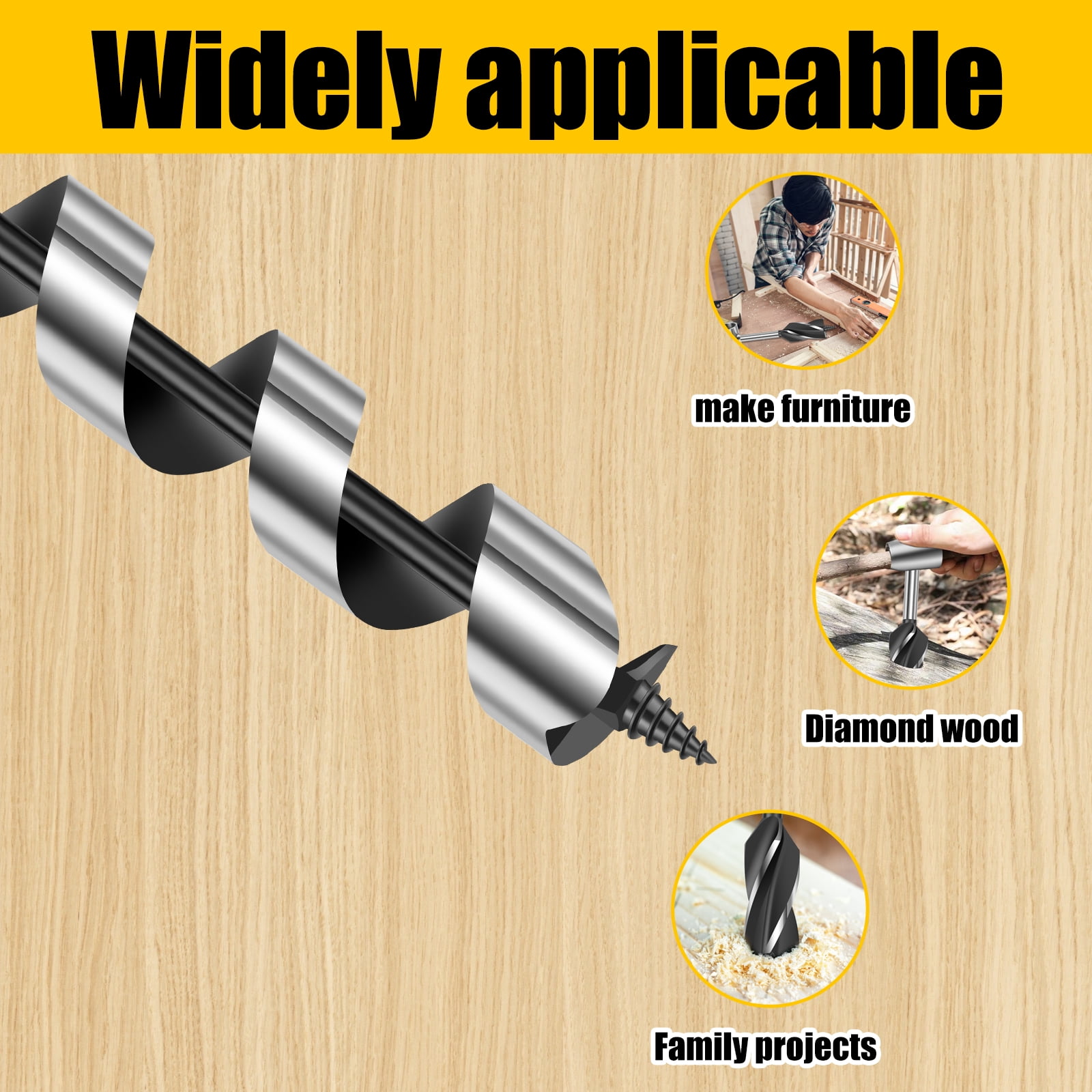 Hand Auger Wood Drill Portable Manual Auger Drill 10inch Scotch Eye Hand Wood Auger Drill Bit Manual Hole Maker Professional Outdoor Survival Gear for Camping Hiking
