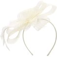 thumbnail image 1 of Tocado retro elegante para el pelo con flores para mujer, sombrero con red de plumas, 1 of 3