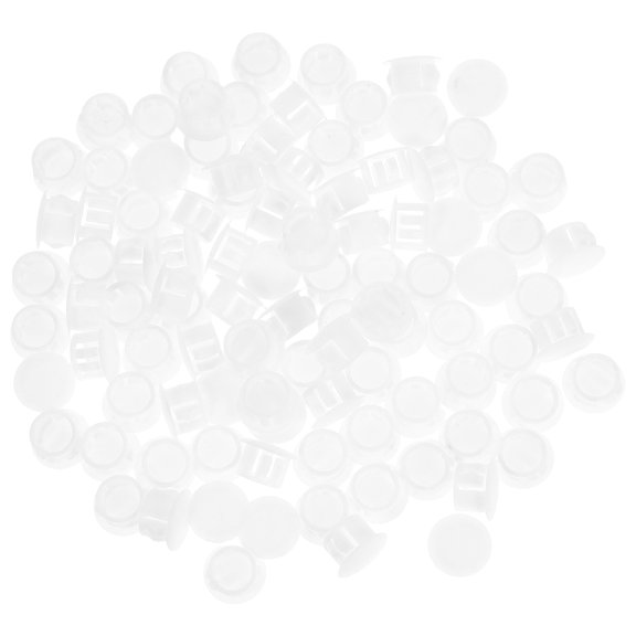 Hemoton 100pcs Plastic Hole Cover White Screw Hole Plugs Round Plug For Furniture Door Cabinet Screw Cap For Household Improvement