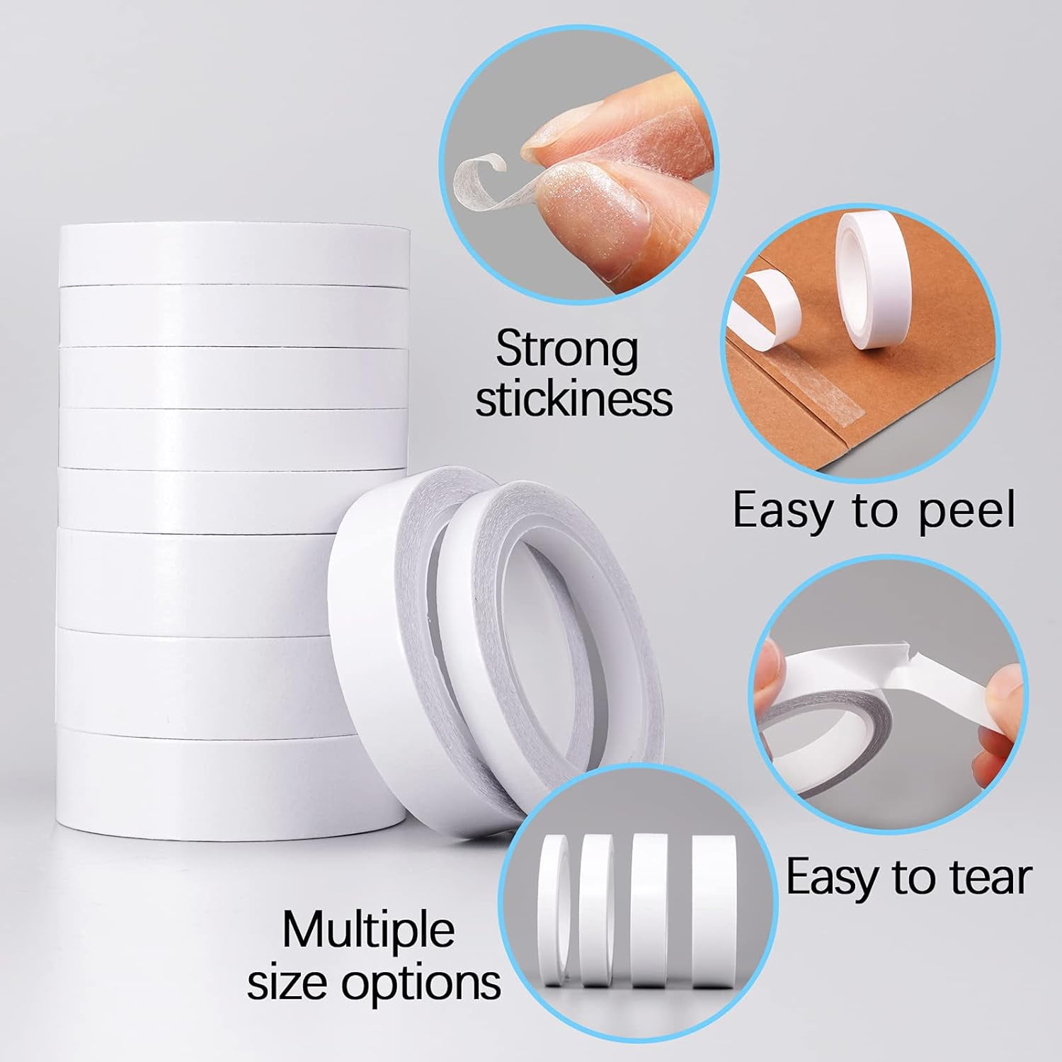 Double-Sided Tape for Arts, Crafts, Scrapbooking DIY, Office & Home Supplies Easy to Tear