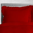 thumbnail image 2 of CCNY 100% Microfiber Duvet Cover with 2 Matching Pillowcases King/Cal King Size Trimmed Ruffle Pattern, Zipper Closure, Corner Ties (Blood Red), 2 of 7