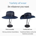 thumbnail image 4 of Men Women Outdoor Beach Seaside Sun Shade Breathable Bucket Hat Male Summer Fishing Trekking Collapsible Mesh Fisherman Cap  Men Outdoor Mesh Sun Hat Wide Brim Sun Protection Hat Fishing Hiking Hat, 4 of 8