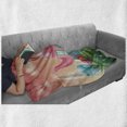 thumbnail image 5 of Fantasy Soft Flannel Fleece Throw Blanket, Fantasy Teapot and Cup Houses Wonderland Theme Meadow Teatime Happiness Artwork, Cozy Plush for Indoor and Outdoor Use, 50" x 60", Pink Green, by Ambesonne, 5 of 5