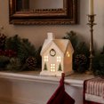 thumbnail image 4 of Christmas Light Up Ceramic Village,Led Lighted White Snow House Porcelain Ornament,Winter Christmas Glowing Decor for Mantel Tabletop, 4 of 6