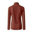 thumbnail image 7 of WTXUE T-Shirts Long Sleeve, Mock Neck Shirts for Women Solid Mock Turtleneck Blouse Slim Stretchy Layer Tee Shirts Solid Casual Tops for Women Red S, 7 of 7