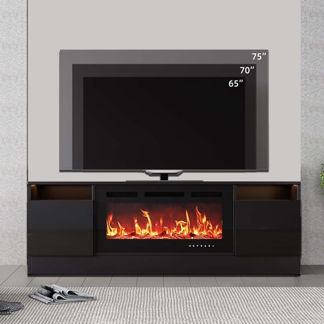 1 Particleboard, Led Light Strip 70 Inch Hollow Tv Cabinet 1