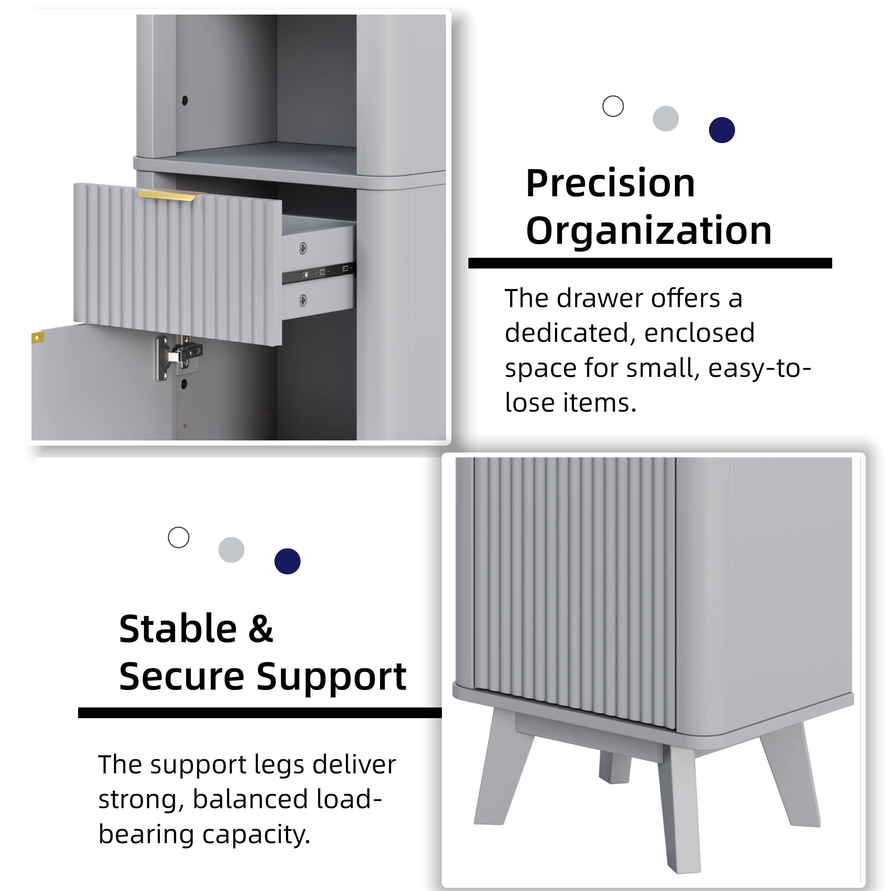 Leumius 68" H Tall Bathroom Storage Cabinet with Adjustable Shelves,One Drawer & Door, Storage Cabinet for Bathroom, Living Room, Entryway,Gray