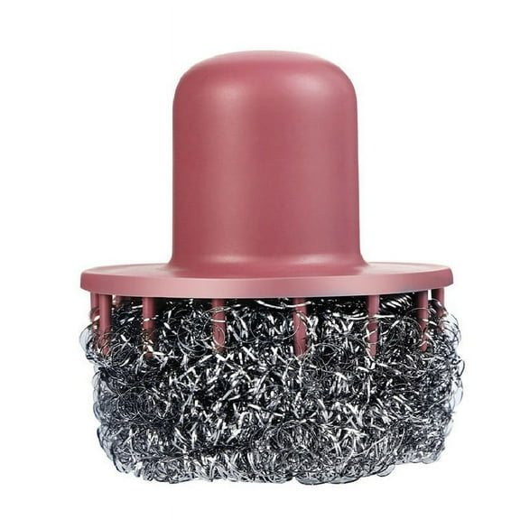 Zmeidao Stainless Steel Scrubber with Handle, Heavy Duty Pot Scrubbers Dish Scrubber, Stainless Steel Scrubbing Brushes Cleaning Supplies for Pots, Pans, Grills, Sink