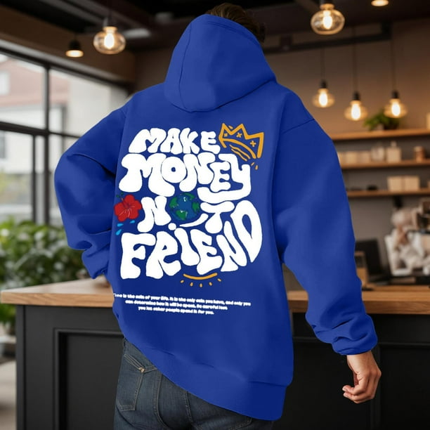 MHFRRA Sudadera con Capucha, Suave y Cómoda, para Uso Informal, Ligera, Deportiva y para Exteriores Azul