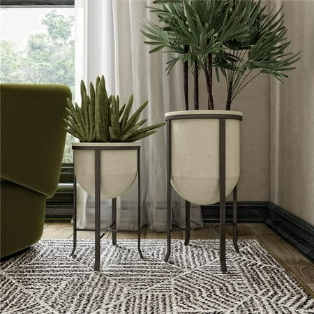Rey Modern Planters  White - Set of 2