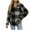 Black, variant on Womens Fashion Sweatshirts Plaid Stand Collar Sherpa Sweatshirts Half Zip Fuzzy Fleece Pullover Casual Loose Fluffy Outerwear Brown Medium