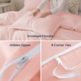 thumbnail image 2 of Sleep Zone 90gsm Duvet Cover Set Full Soft Microfiber Bedding with Zipper & Corner Ties, Pink, 2 of 9