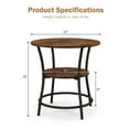 thumbnail image 2 of Gymax Table d'Appoint à 2 Niveaux Compact Rond Cadre en Métal Table Basse avec Tablette Ouverte Brun, 2 of 10