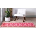 thumbnail image 3 of Unique Loom 3146780 2 x 13 ft. Rounded Trellis Frieze Runner Rug, Rasberry, 3 of 5