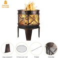 thumbnail image 2 of Brasero Ø42cm con Asas, Brasero de Metal en Óptica de Óxido Antiguo, Chimenea de Jartín, Portátil y Fácil de Mover, 58x45x42cm esquí esquí Gafas de esquí, 2 of 5