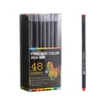 thumbnail image 2 of 48 Colors Fineliner Pens Set, 0.4mm Fine Point Marker Pens, Washable Colored Outline Markers, Liner Needle Pen, Smooth Writing Pens for Drawing, Sketching, Journaling, Coloring Books, Art Projects, 2 of 7