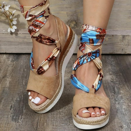 

Summer Ladies Shoes Fish Mouth Medium Wedge Heel Metal Buckle Women s Sandals