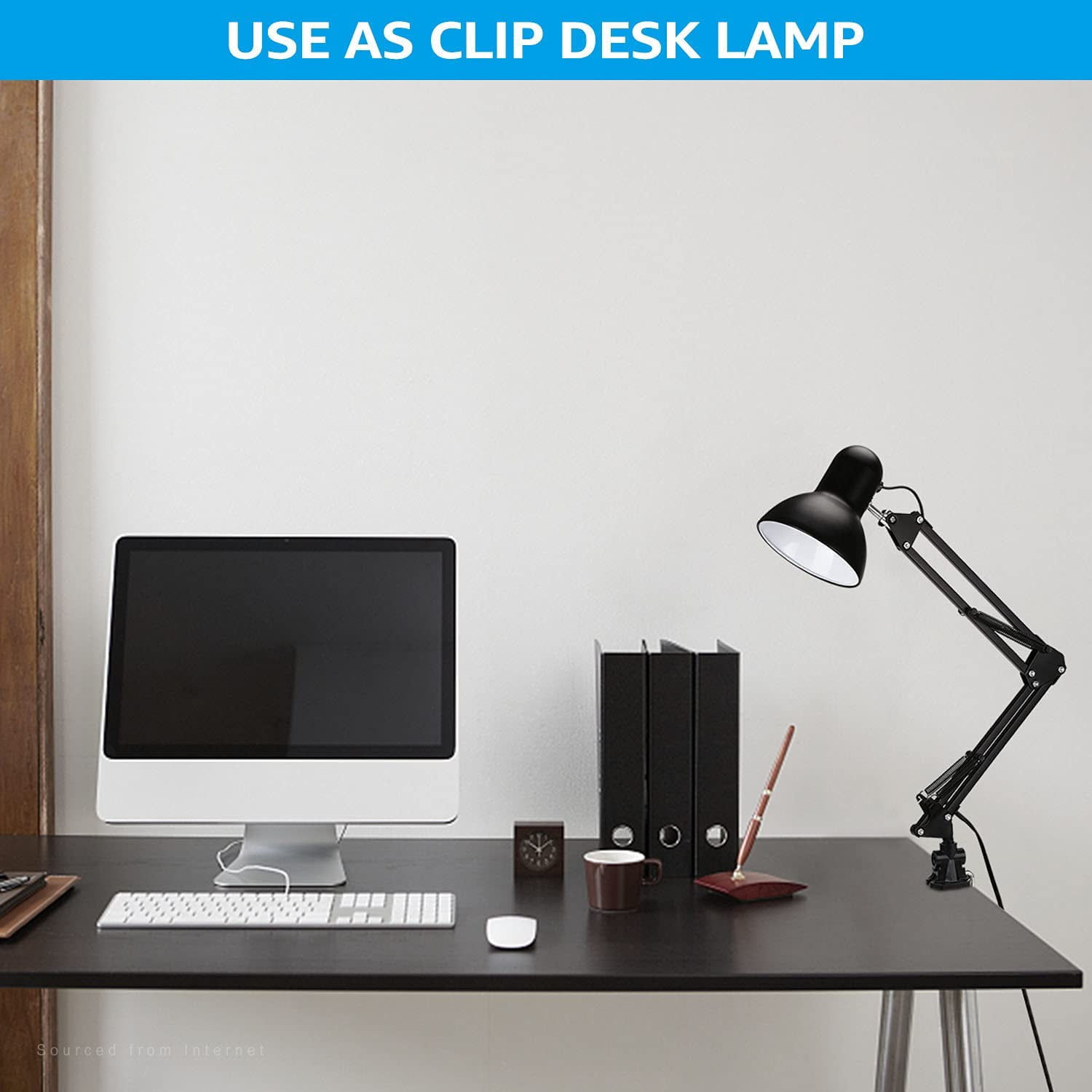 Overhead Clip Desk Lamps Metal Swing Arm Desk Lamps, Adjustable