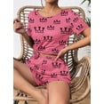 thumbnail image 4 of Avidlove Women's Pajamas Set Short Sleeve Print Pjs Top and Shorts Sleepwear Comfy Loungwear with Pockets, 4 of 5