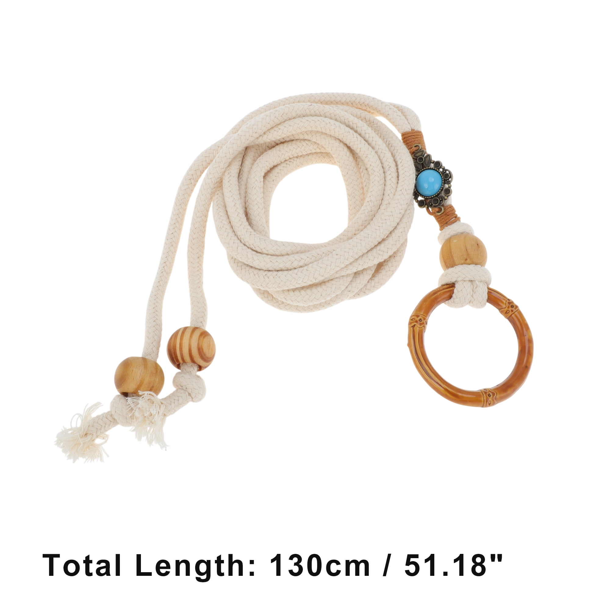 Unique Bargains Buckle Bohemian Waist Rope Adjustable Tie Design 1 Pc Bamboo Buckle