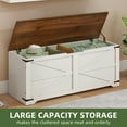 thumbnail image 6 of Uforic 47.2" Farmhouse Storage Bench, Wooden Chest with Safety Hinges, Shoe Organizer - White, 6 of 10