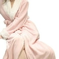 thumbnail image 3 of Wweixi Polyester Indulge In Softness With Women Winter Thermal Long Bathrobe Gift Choice Soft And Warm pink M, 3 of 6