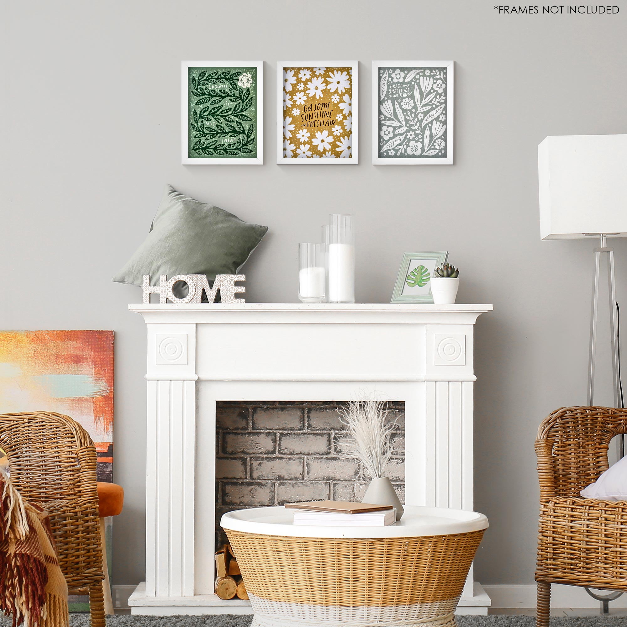 (2 pack) American Art Decor Sentiments 8" x 10" 3-Piece Print Set