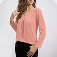 thumbnail image 3 of Camisas de Manga Corta para las Mujeres Casual Color Sólido Blusas Plisadas, Moda Cuello Redondo Tops de Verano para la Fiesta, 3 of 8