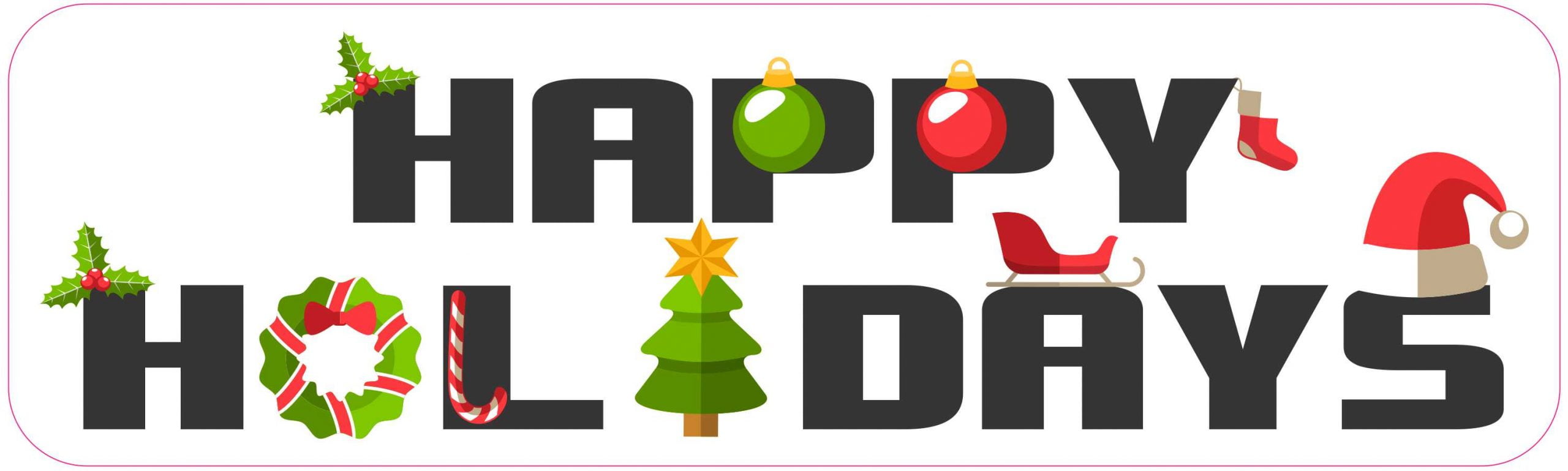 StickerTalk Happy Holidays 10 inches x 3 inches