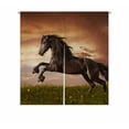 thumbnail image 1 of YUSDECOR Noir Cheval Frites Galop Porte Rideau Fenêtre Couverture Décoration Suspendu Rideau Taille 85x90 CM, 1 of 1