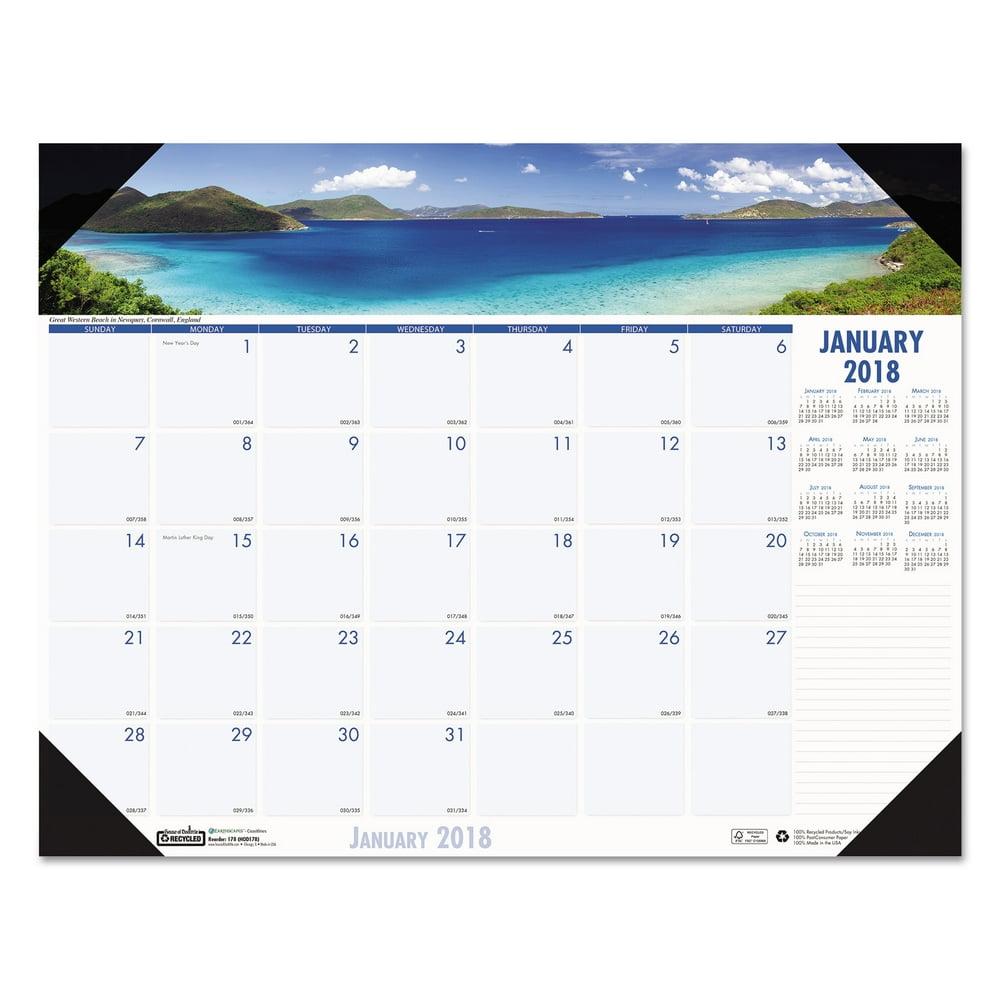 house-of-doolittle-recycled-coastlines-photographic-monthly-desk-pad