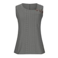thumbnail image 6 of Miluxas Tank Top for Women Summer Outfits Irregular Neck T Shirts Trendy Eyelet Court Lock Sleeveless Dressy Tank Tops Dark Gray, 6 of 8