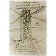 thumbnail image 2 of Da Vinci, Leonardo 11x14 Black Ornate Wood Framed with Double Matting Museum Art Print Titled - Drawing of a Flying Machine, 2 of 4