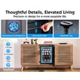 thumbnail image 4 of VanAcc 60" Farmhouse Coffee Bar Cabinet with Beverage Fridge (Included), Mini Fridge Cabinet with Wine Storage, for Kitchen Dining Room, Grey, 4 of 9