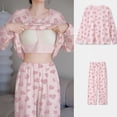 thumbnail image 2 of ICHUANYI Women Leisure Pajamas Two Piece Printed Loungewear Casual Long Sleeve Top Long Pants Sleepwear PJ Set with Built-in Bra, 2 of 5