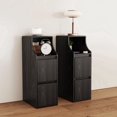 thumbnail image 2 of Gineuiia Fluted Narrow Nightstand with Drawers, Modern Bedside Tables Set of 2, Wood End Table for Bedroom, Mid Century Night Stands, Living Room, Black, 2 of 8