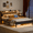 Upholstered, variant on BYT LED Bed Frame Queen Size with 2 USB Ports and Outlets, Platform Metal Bed Frame, No Box Spring Needed, Noise-Free